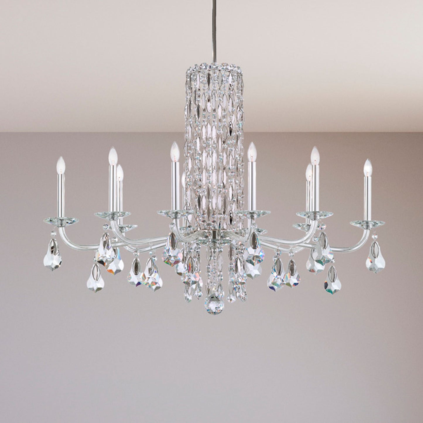 Siena 30"H x 40.5"W 10-Light Crystal Chandelier in Heirloom Gold