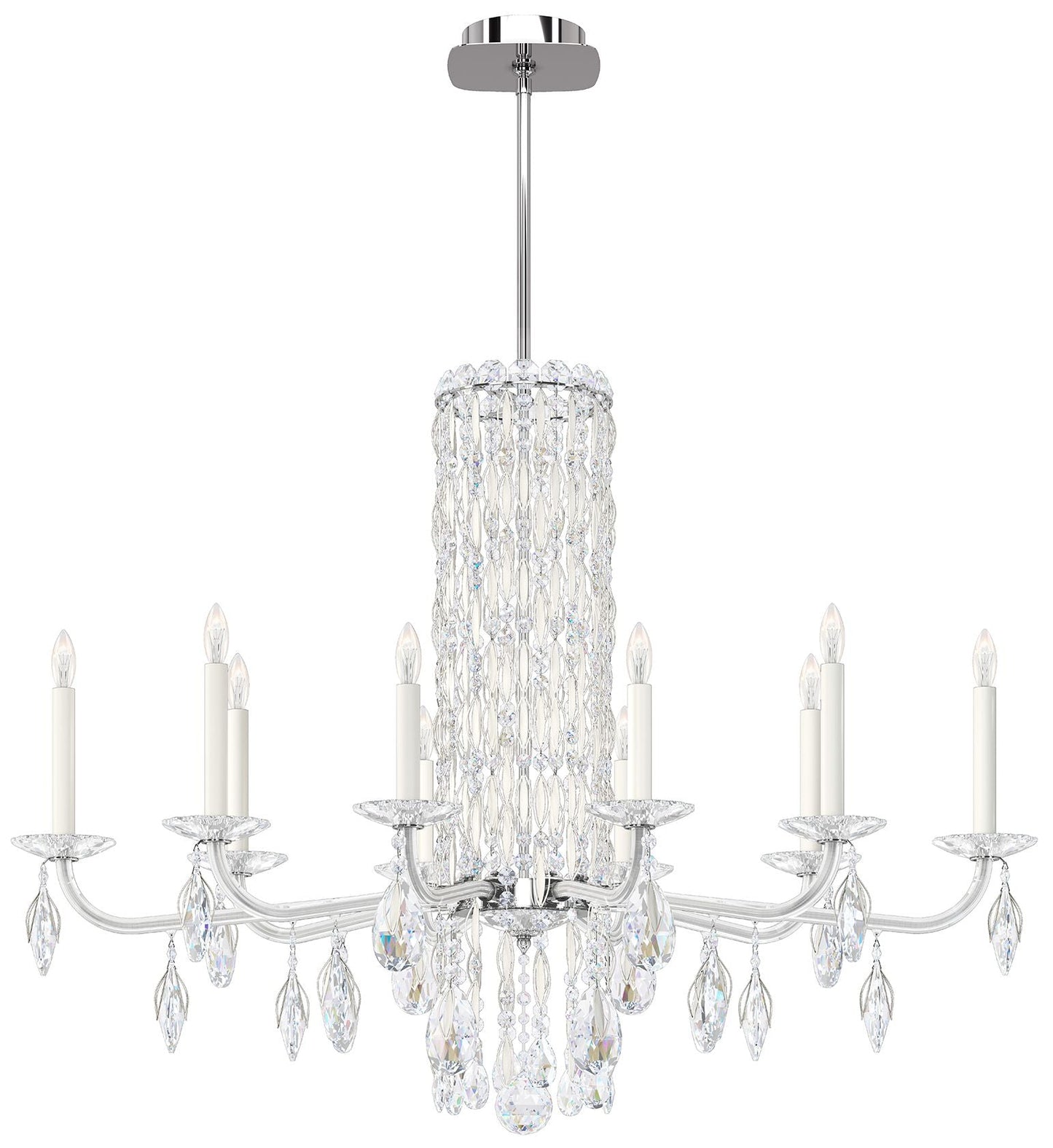 Siena 30"H x 40.5"W 10-Light Crystal Chandelier in White