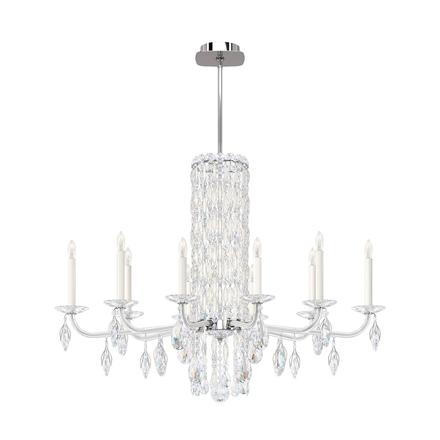 Siena 30"H x 40.5"W 10-Light Crystal Chandelier in White