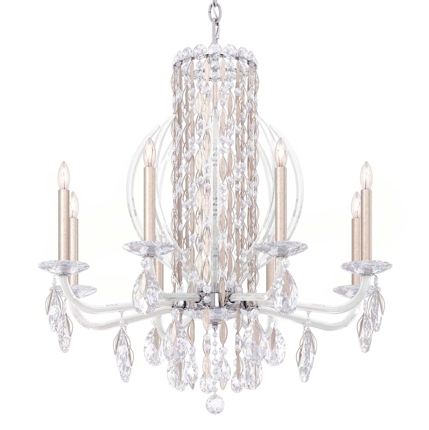 Siena 31"H x 30"W 8-Light Crystal Chandelier in Antique Silver