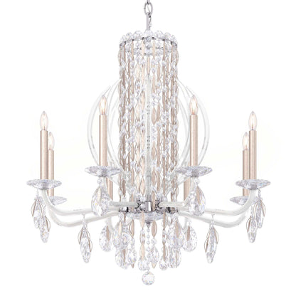 Siena 31"H x 30"W 8-Light Crystal Chandelier in Antique Silver