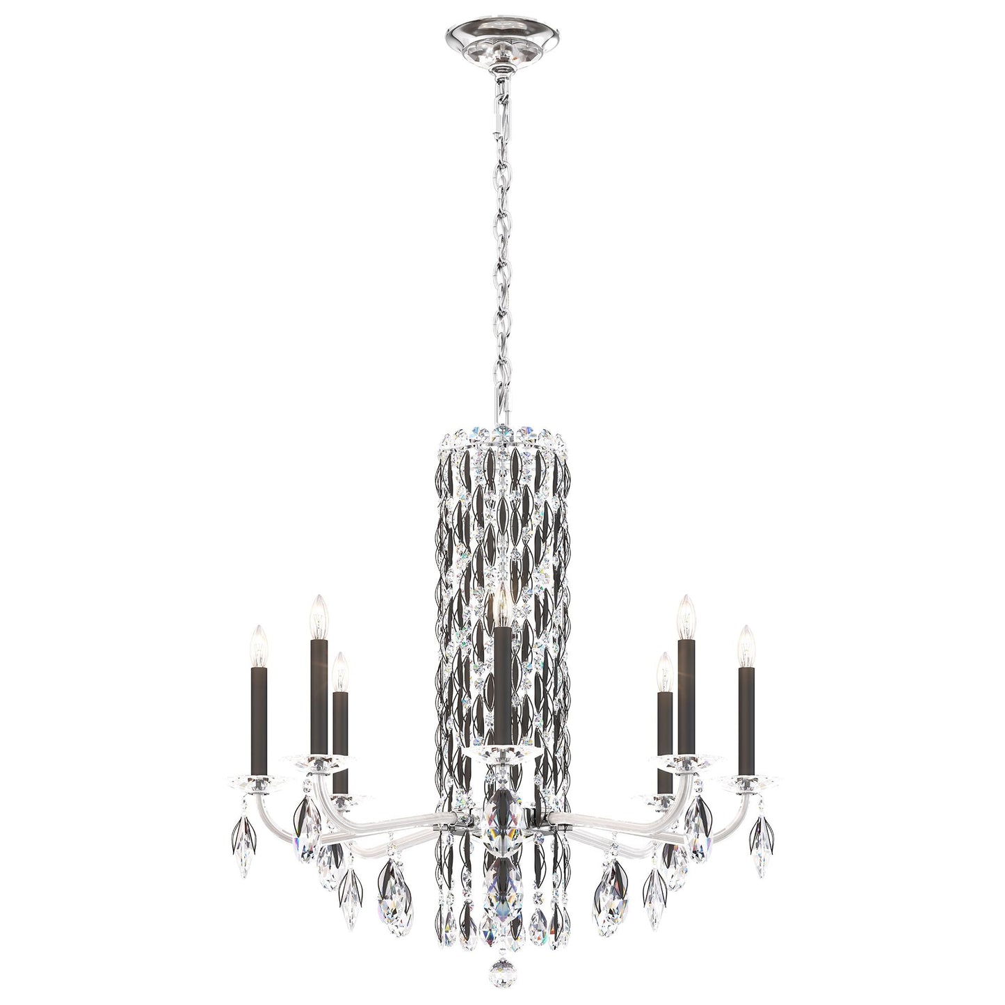 Siena 31"H x 30"W 8-Light Crystal Chandelier in Black