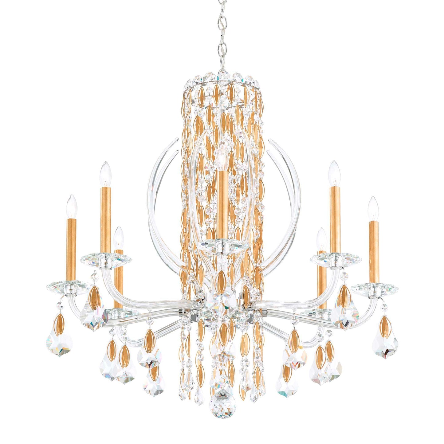Siena 31"H x 30"W 8-Light Crystal Chandelier in Heirloom Gold