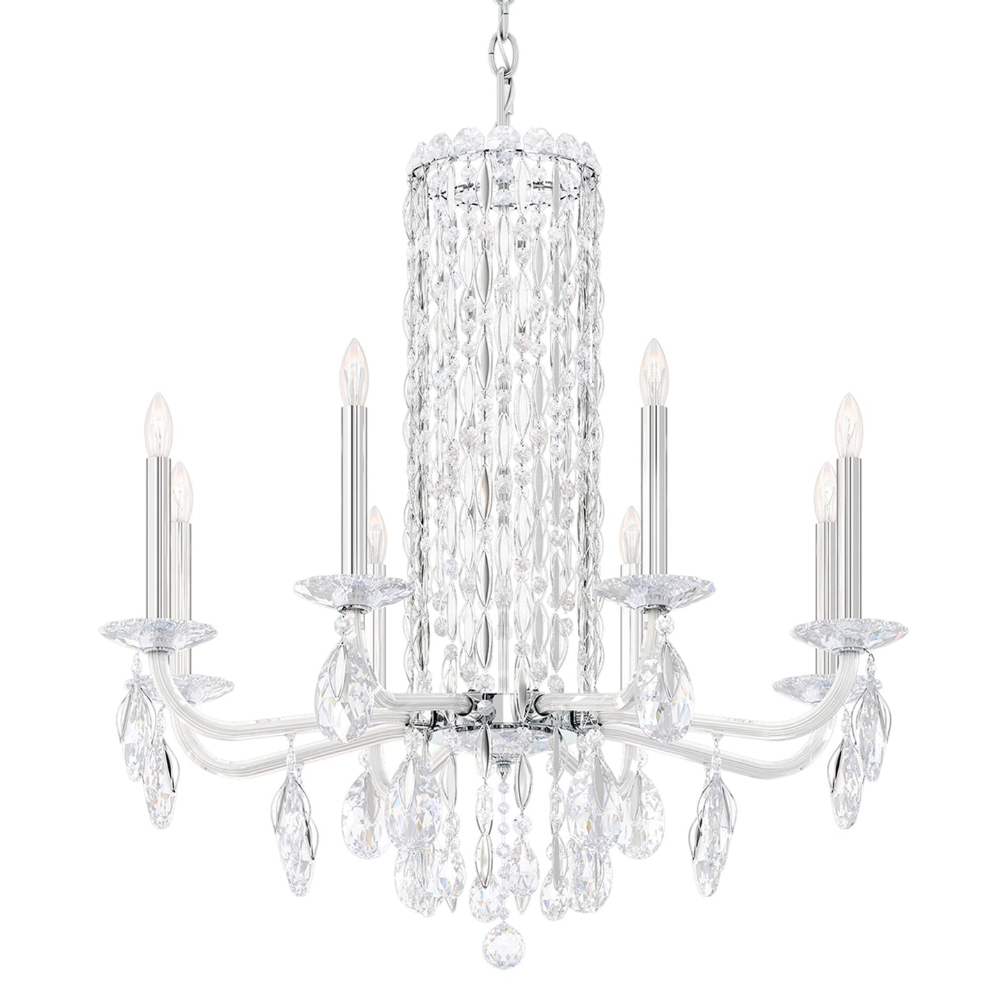 Siena 31"H x 30"W 8-Light Crystal Chandelier in Polished Stainles