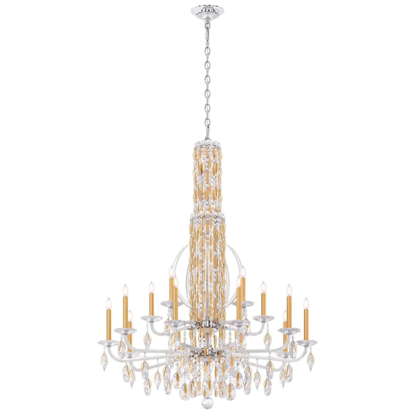 Siena 50.5"H x 40.5"W 17-Light Crystal Chandelier in Heirloom Gol
