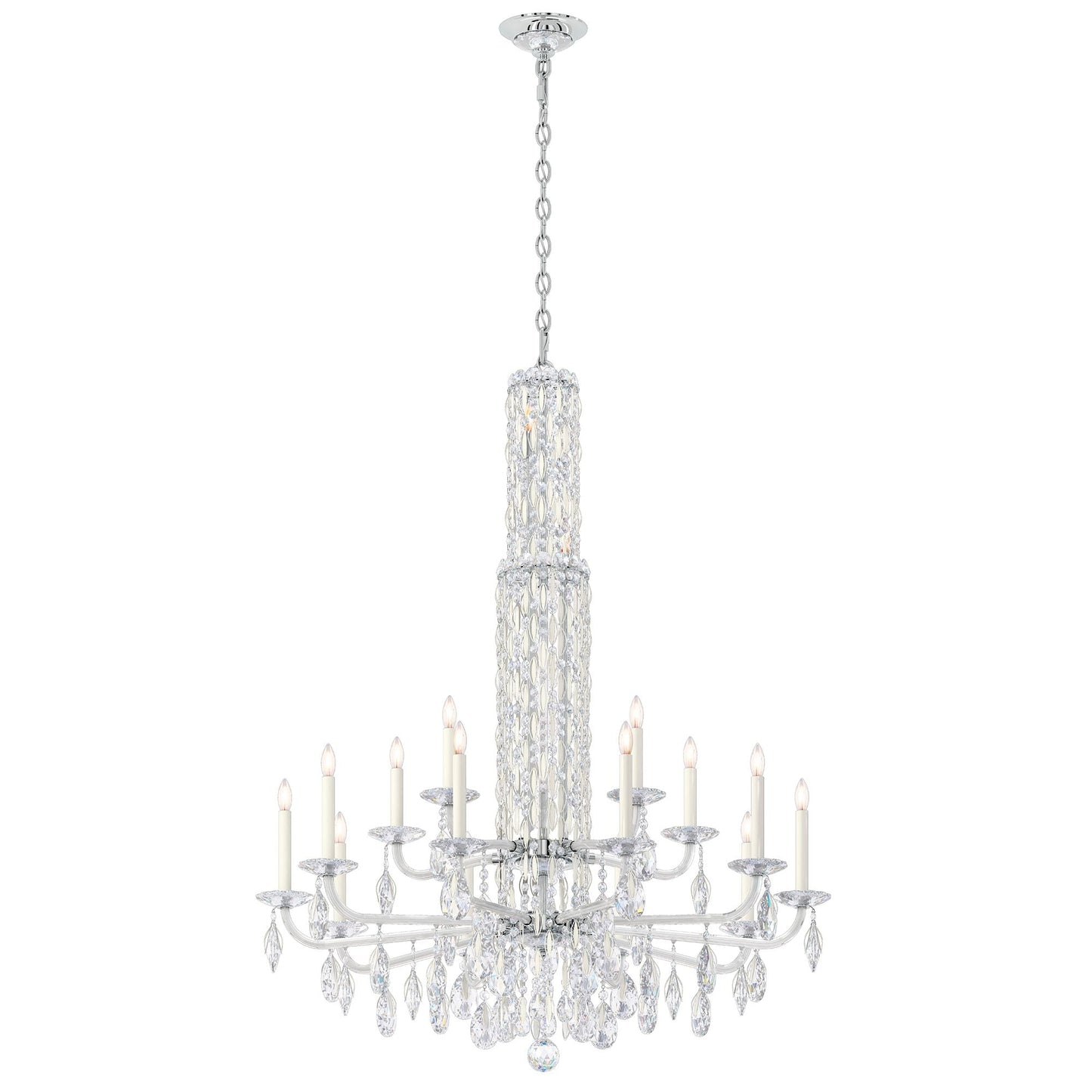 Siena 50.5"H x 40.5"W 17-Light Crystal Chandelier in White