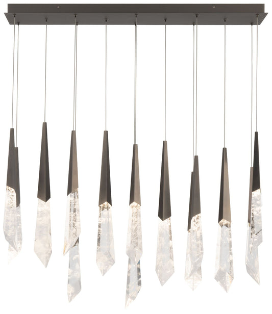 Solitude 22"H x 40"W 14-Light Crystal Multi-Light Pendant in Anti