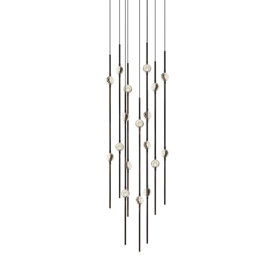 Sonneman Constellation 12" Wide LED Multi Light Pendant with Clear Faceted Acrylic Shades and 120" Cable - 2200K