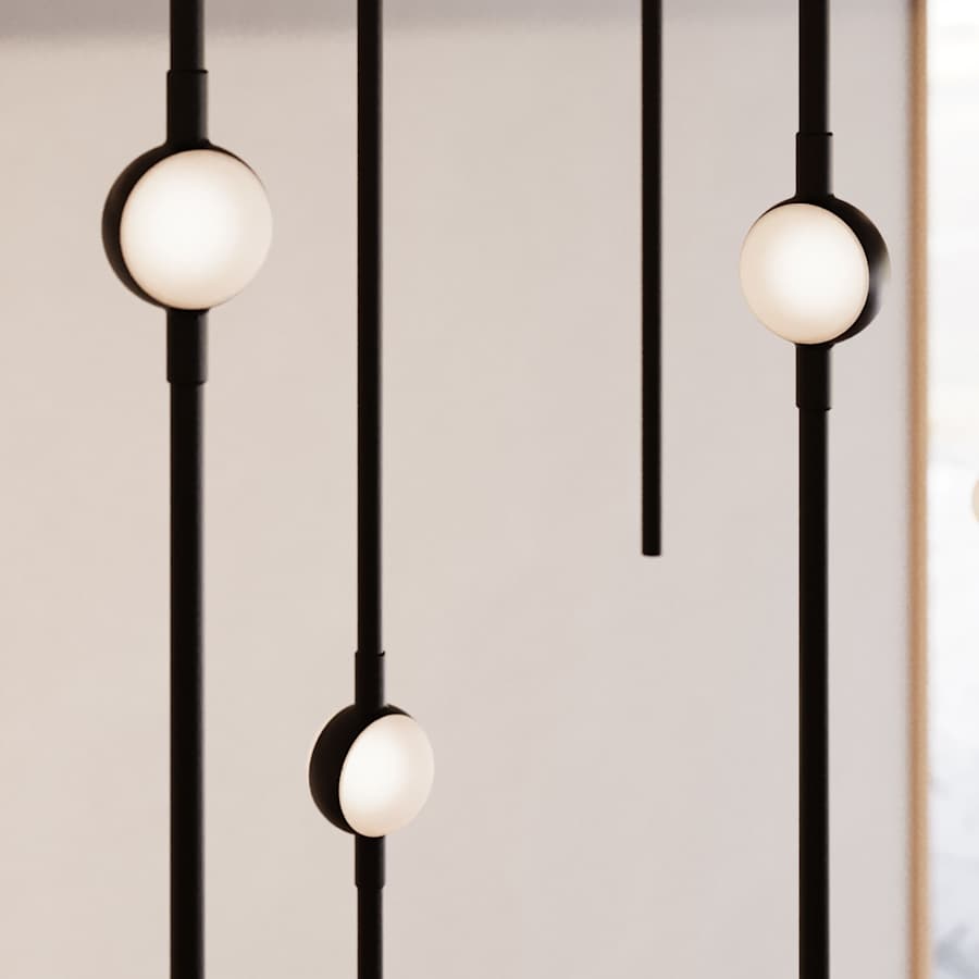 Sonneman Constellation 12" Wide LED Multi Light Pendant with White Optical Acrylic Shades and 120" Cable - 2200K