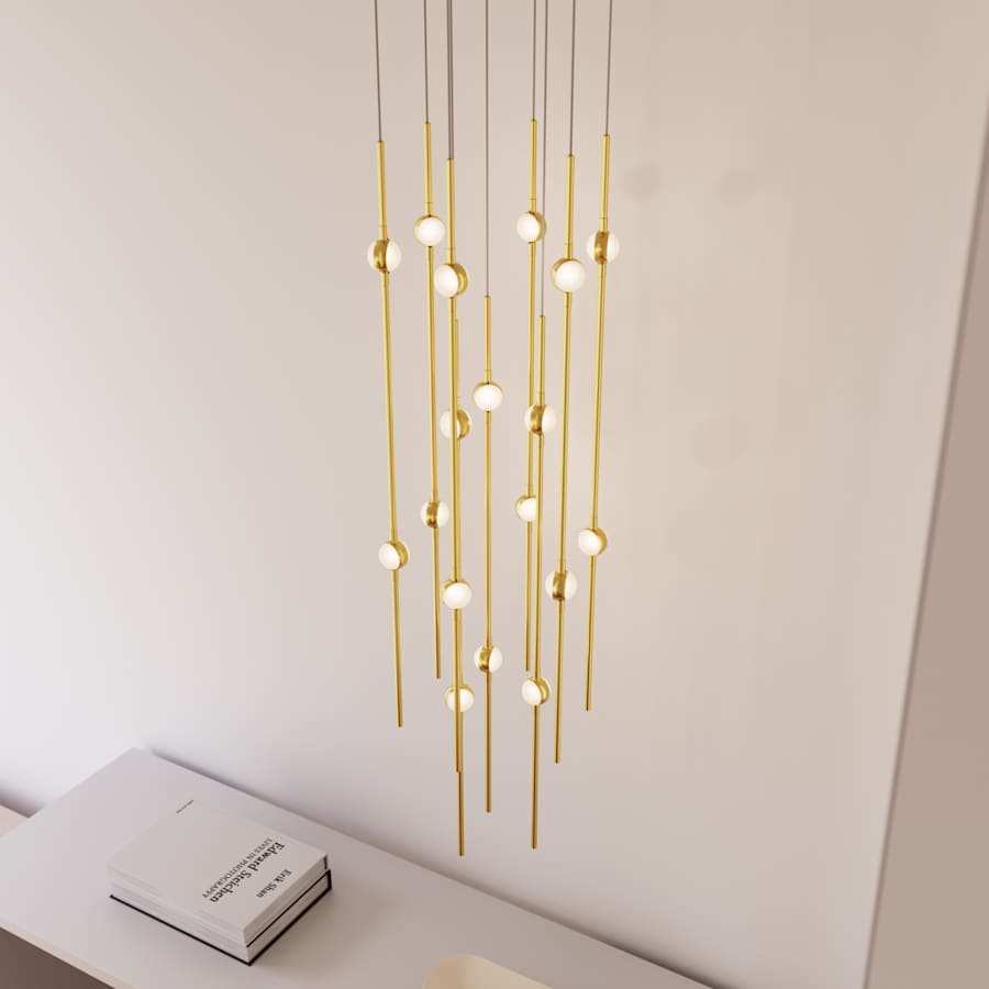Sonneman Constellation 12" Wide LED Multi Light Pendant with White Optical Acrylic Shades and 120" Cable - 2700K