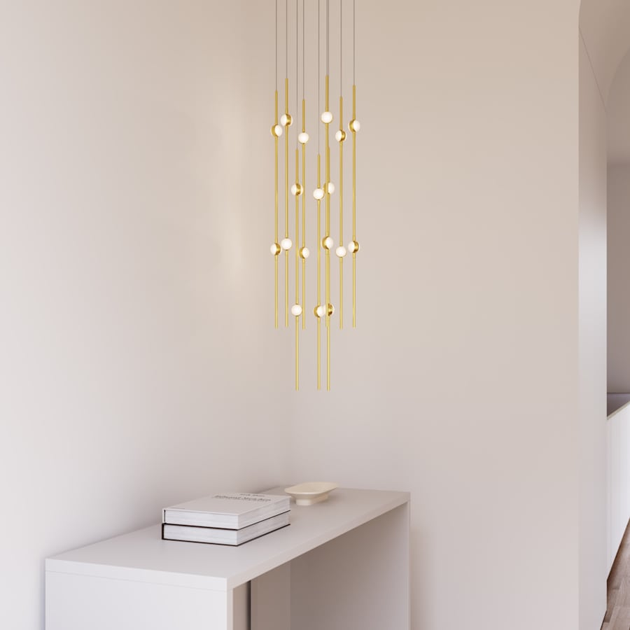Sonneman Constellation 12" Wide LED Multi Light Pendant with White Optical Acrylic Shades and 120" Cable - 3000K