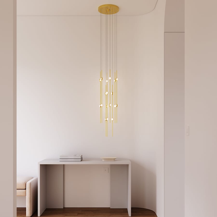 Sonneman Constellation 12" Wide LED Multi Light Pendant with White Optical Acrylic Shades and 240" Cable - 3000K
