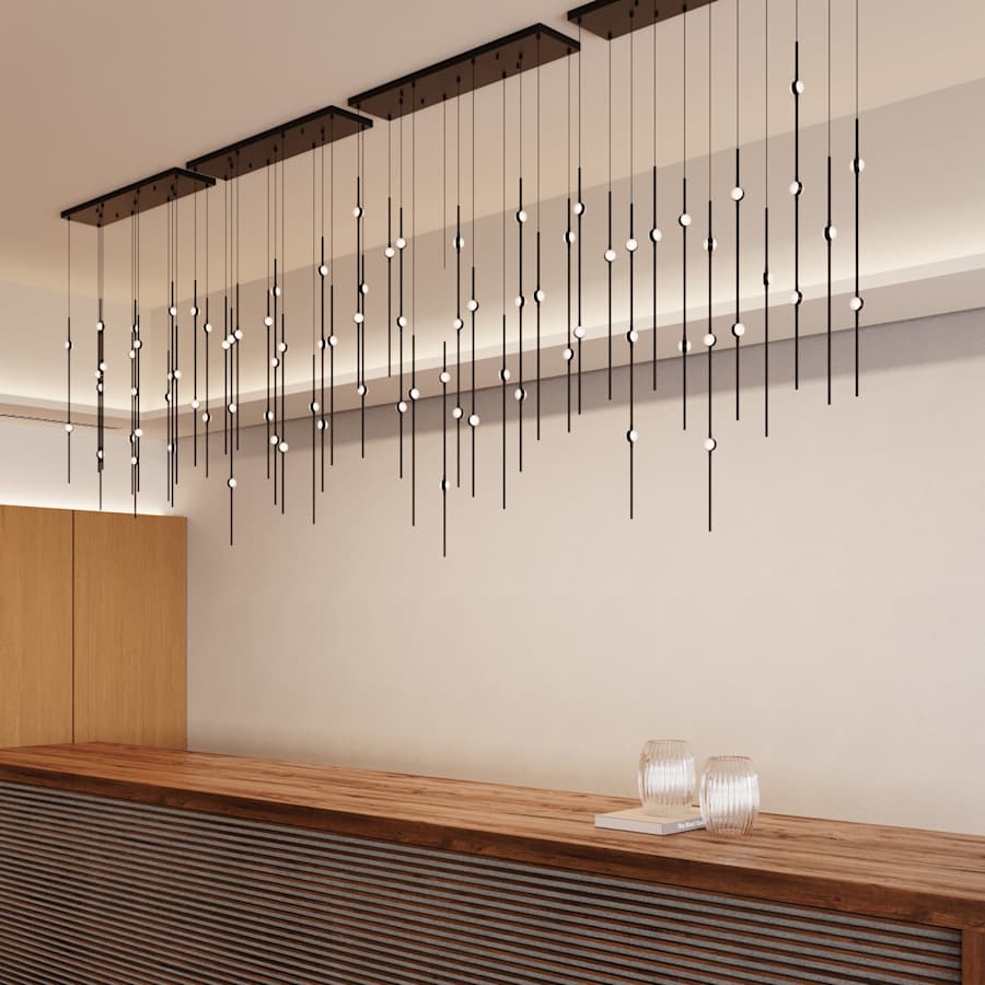 Sonneman Constellation 12" Wide LED Multi Light Pendant with White Optical Acrylic Shades and 240" Cable - 3000K