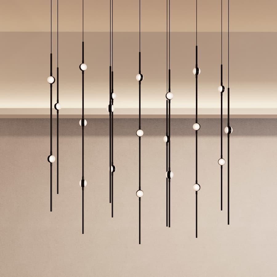 Sonneman Constellation 12" Wide LED Multi Light Pendant with White Optical Acrylic Shades and 240" Cable - 3000K
