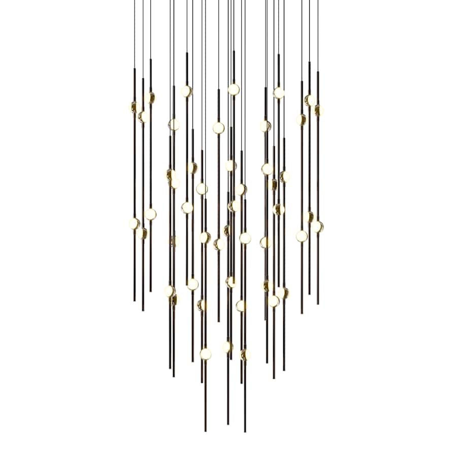 Sonneman Constellation 25" Wide LED Multi Light Pendant with White Optical Acrylic Shades and 240" Cable - 3000K
