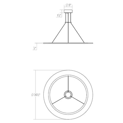 Sonneman Arctic Rings 31" Wide LED Suspension Pendant