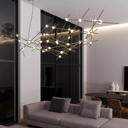 Sonneman Constellation 93" Wide Abstract Chandelier