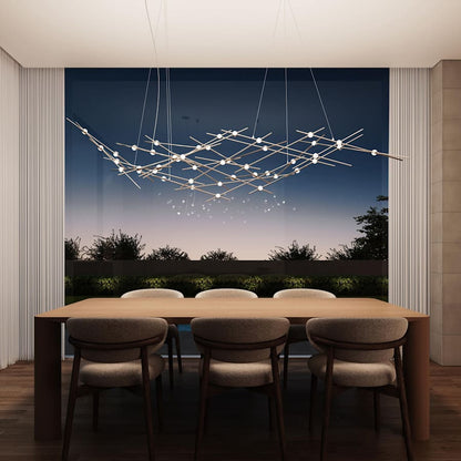 Sonneman Constellation 93" Wide Abstract Chandelier