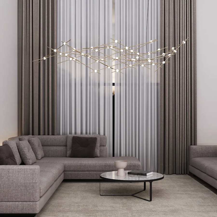 Sonneman Constellation Ursa Major 44 Light 93" Wide LED Abstract Chandelier with White Acrylic Shades