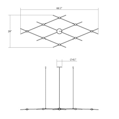Sonneman Constellation Aquarius Minor 9 Light 67" Wide LED Chandelier