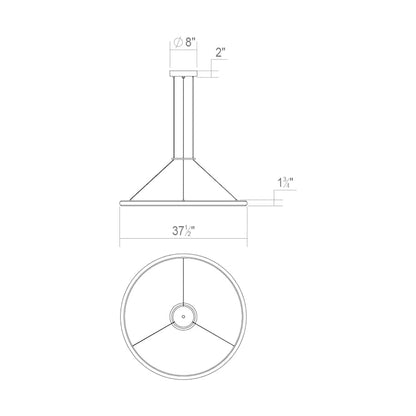 Sonneman Luna 38" Wide LED Ring Chandelier - 3500K