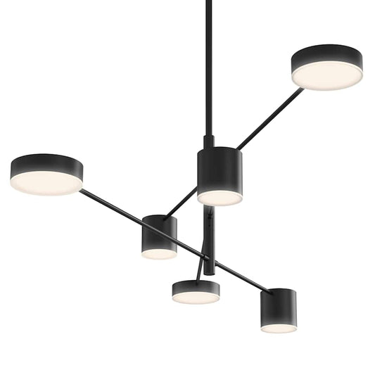 Sonneman Counterpoint 45" Wide Integrated LED Chandelier with Optical Acrylic Shades