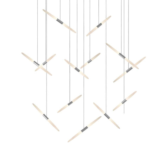 Sonneman Ballet 13 Light 27" Wide LED Abstract Multi Light Pendant with Flush Mounted Arms