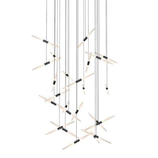 Sonneman Ballet 24 Light 49" Wide LED Abstract Multi Light Pendant with Flush Mounted Arms