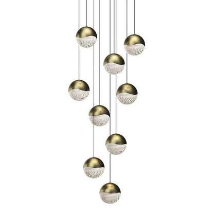 Sonneman Grapes 9 Light 14" Wide LED Suspension Multi Light Pendant