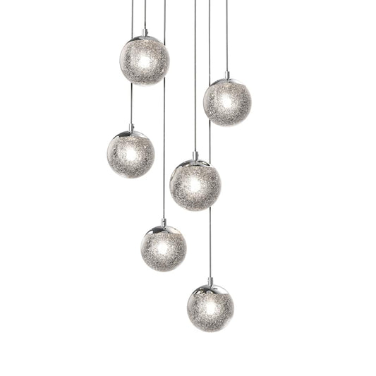 Sonneman Champagne Bubbles 6 Light 12" Wide LED Multi Light Pendant with Seeded Glass Shades