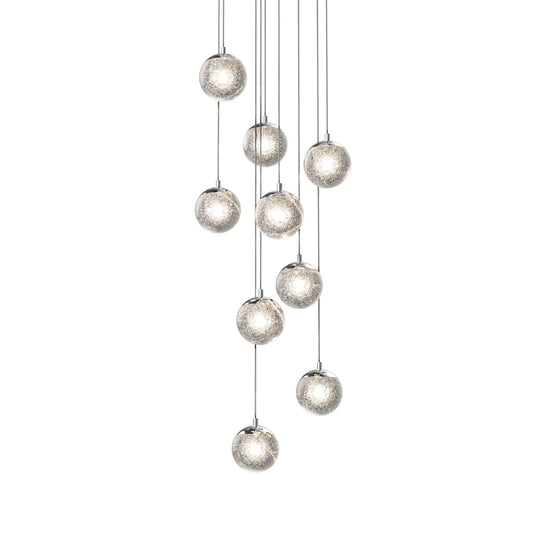Sonneman Champagne Bubbles 9 Light 14" Wide LED Multi Light Pendant with Seeded Glass Shades