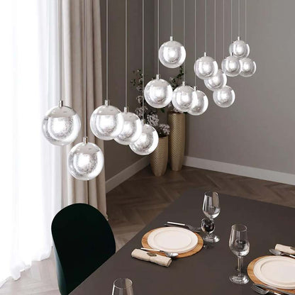 Sonneman Champagne Bubbles 9 Light 14" Wide LED Multi Light Pendant with Seeded Glass Shades