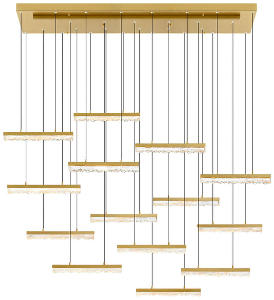 Stagger Integrated LED Brass Chandelier