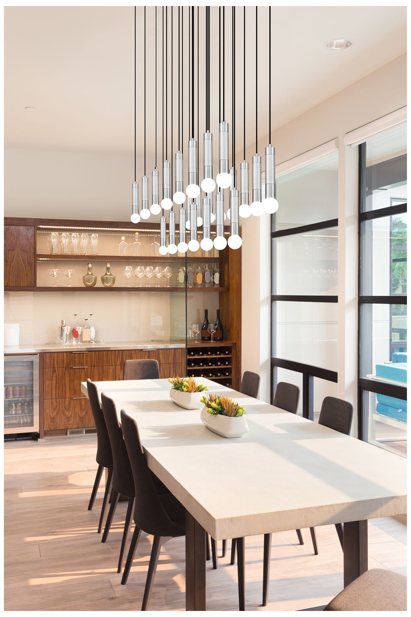 Stari by Z-Lite Brushed Nickel 23 Light Linear Chandelier