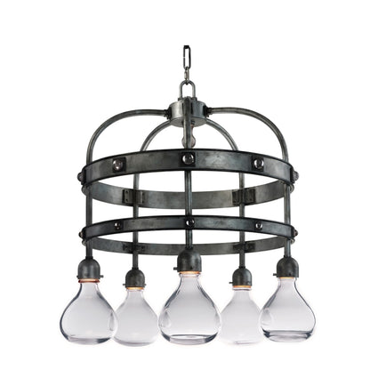 Studio M Napa 5 Light 30-1/2" Wide Integrated LED Multi Light Pendant with Glass Shades and Crystal Accents