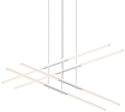 Tik-Tak? 47 1/2" Wide White Stack 2-Tier 8-Light LED Pendant