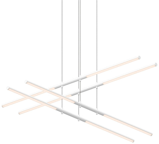 Tik-Tak? 47 1/2" Wide White Stack 2-Tier 8-Light LED Pendant