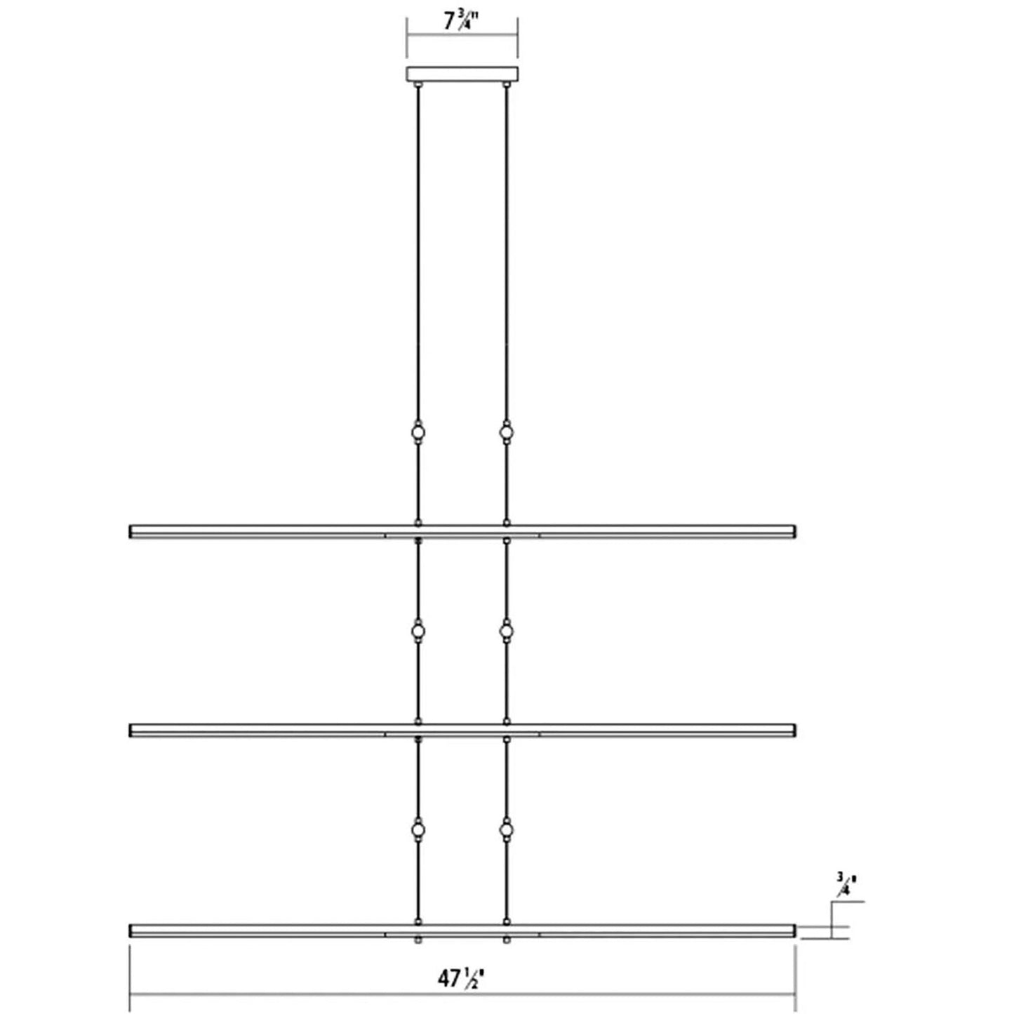 Tik-Tak�?47 1/2"W Black Stack 6-Tier 24-Light LED Pendant