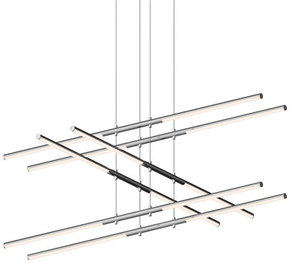 Tik-Tak�?47 1/2"W Chrome Stack 3-Tier 12-Light LED Pendant