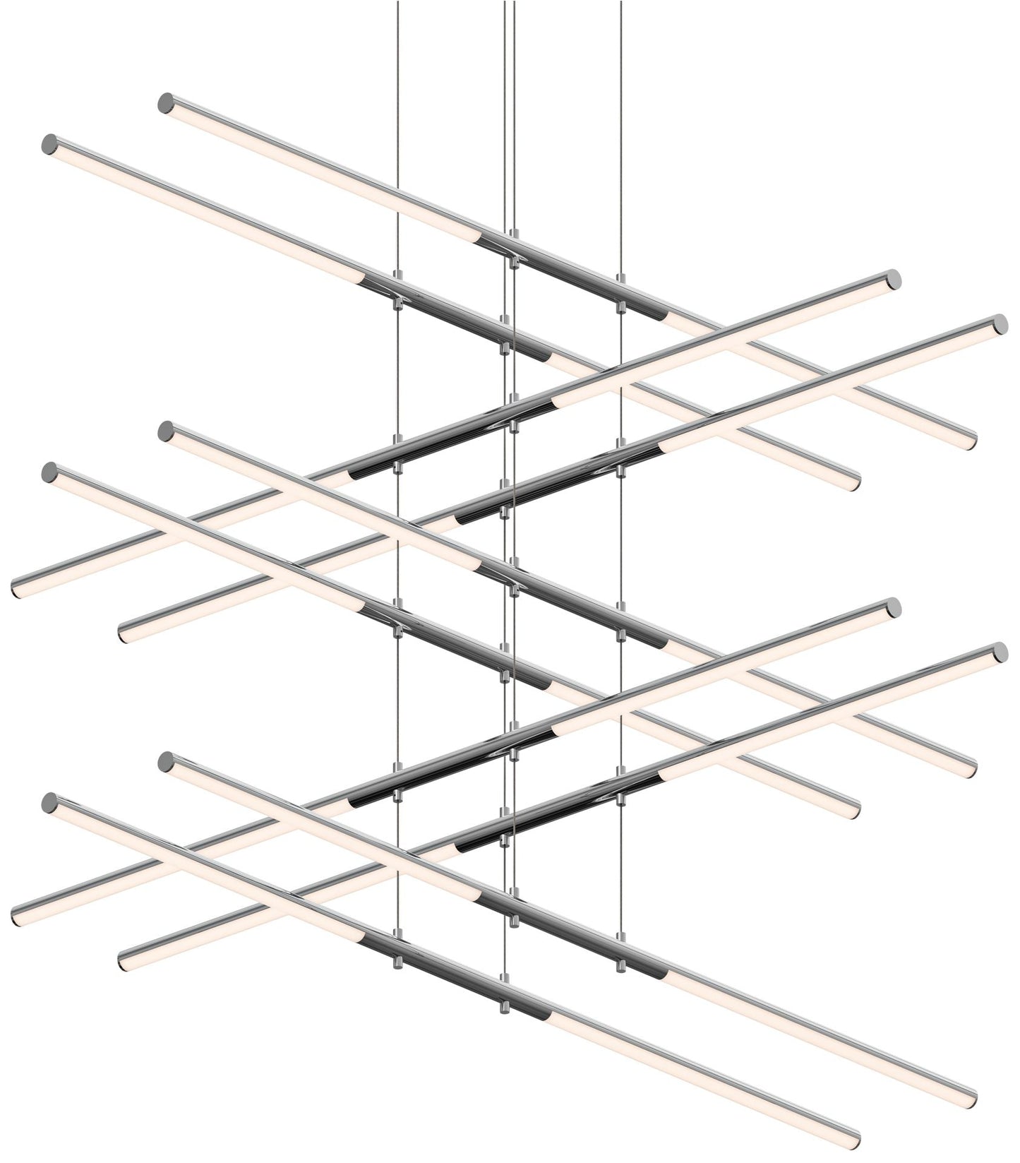 Tik-Tak�?47 1/2"W Chrome Stack 5-Tier 20-Light LED Pendant