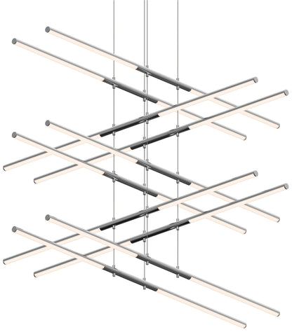 Tik-Tak�?47 1/2"W Chrome Stack 5-Tier 20-Light LED Pendant