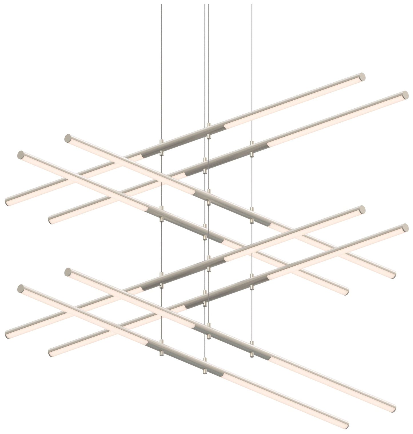 Tik.Tak Stack 47.5" Wide Satin Nickel 4.Tier LED Pendant