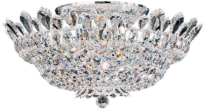 Trilliane 10.5"H x 24"W 10-Light Crystal Flush Mount in Silver