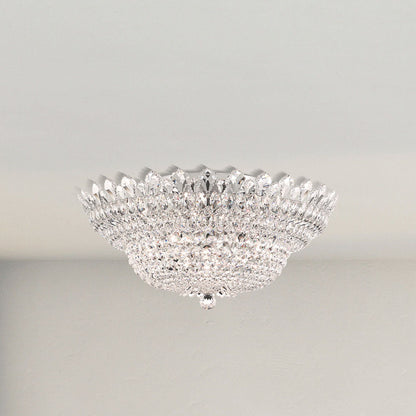 Trilliane 13.5"H x 33"W 23-Light Crystal Flush Mount in Silver