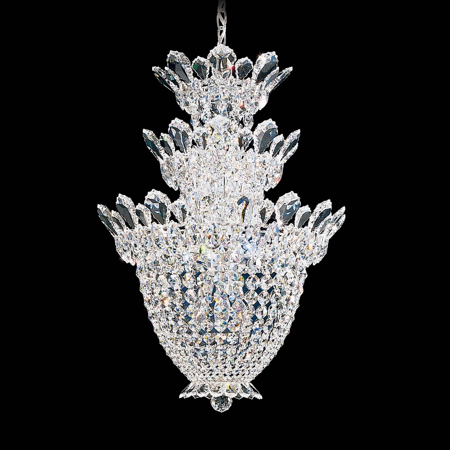 Trilliane 28"H x 19"W 15-Light Crystal Chandelier in Silver