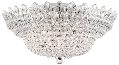 Trilliane 33" Wide Polished Silver Clear Crystal 23-Lt Flush Mt