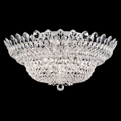 Trilliane 33" Wide Polished Silver Clear Crystal 23-Lt Flush Mt