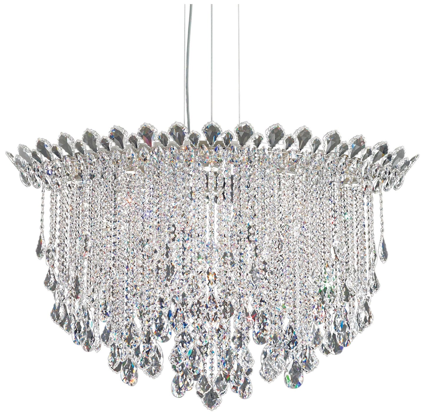 Trilliane Strands 28"H x 45"W 8-Lt Crystal Pendant in Pol Stainle