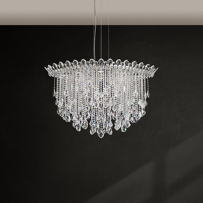 Trilliane Strands 28"H x 45"W 8-Lt Crystal Pendant in Pol Stainle