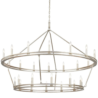 Troy Lighting Sutton 28 Light 52" Wide Taper Candle Chandelier - Champagne Silver Leaf